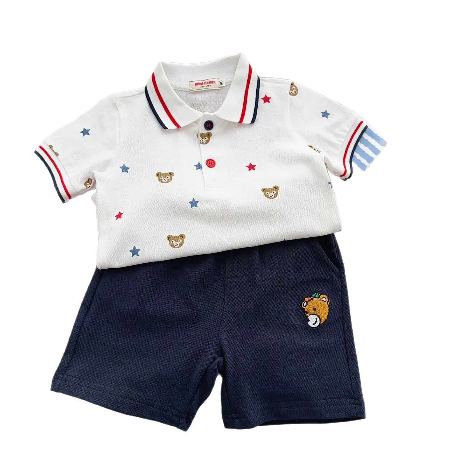 25 New Japanese Summer Polo Shirts for Boys and Girls, Short Sleeves Summer New Little Bear Collar Set
25 New Japanese Summer Polo Shirts for Boys and Girls, Short Sleeves Summer New Little Bear Collar Set