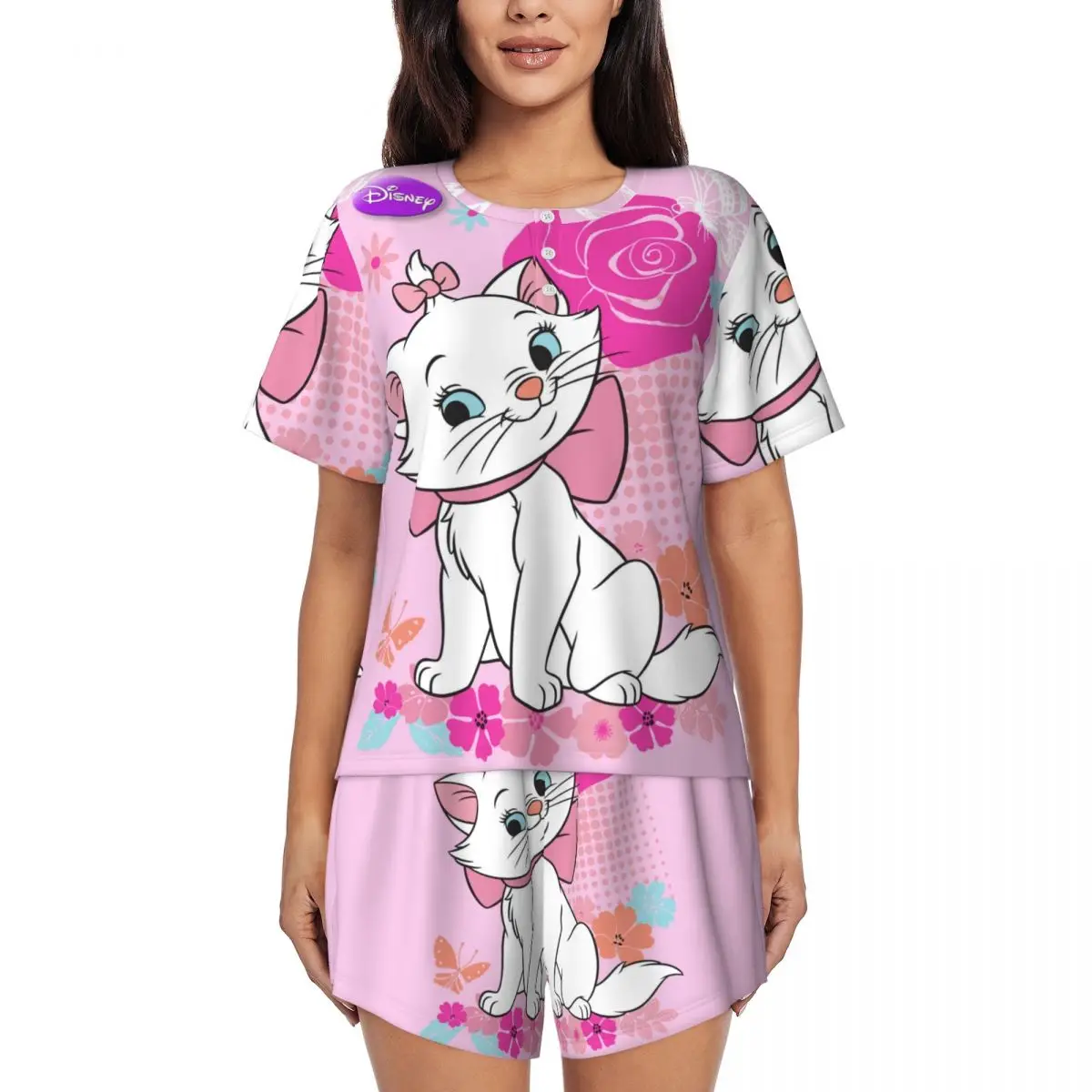 Women's Marie Cat Pajamas Set Custom Print 2 Piece Pj Sets Short Sleeve Sleepwear Loungewear
Women's Marie Cat Pajamas Set Custom Print 2 Piece Pj Sets Short Sleeve Sleepwear Loungewear