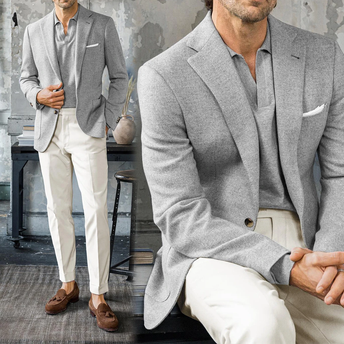 Simple Grey Men Suits For Wedding Notched Lapel Tuxedos Designer Groom Wear 2 Pcs Jacket With Pants Business Office Custom Made
Simple Grey Men Suits For Wedding Notched Lapel Tuxedos Designer Groom Wear 2 Pcs Jacket With Pants Business Office Custom Made