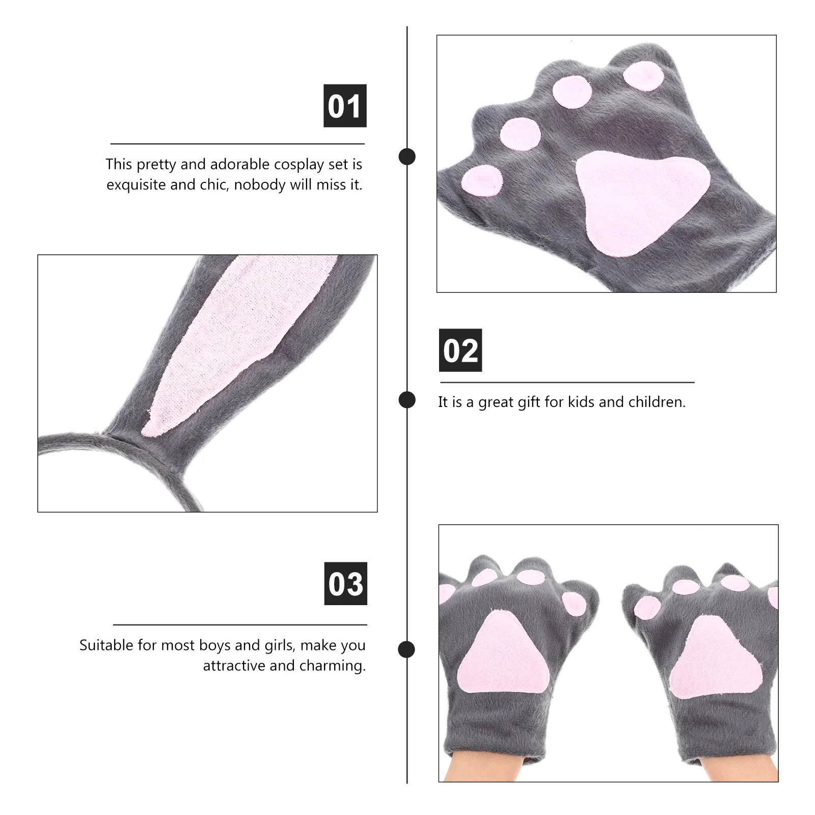 1Set Rabbit Ears Headband Cosplay Set Festival Birthday Tail Bow Tie Gloves Ears Headband
1Set Rabbit Ears Headband Cosplay Set Festival Birthday Tail Bow Tie Gloves Ears Headband