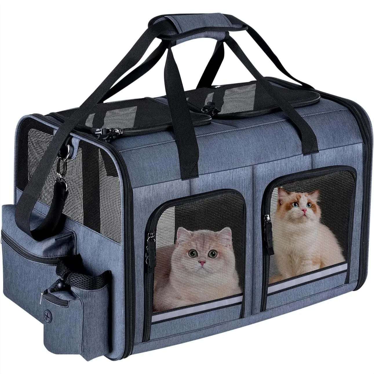Cat Carrier for 2 Cats, Foldable Double Pet Carrier, Small to Medium, Two Front Zippered Compartments, Travel Bag
Cat Carrier for 2 Cats, Foldable Double Pet Carrier, Small to Medium, Two Front Zippered Compartments, Travel Bag