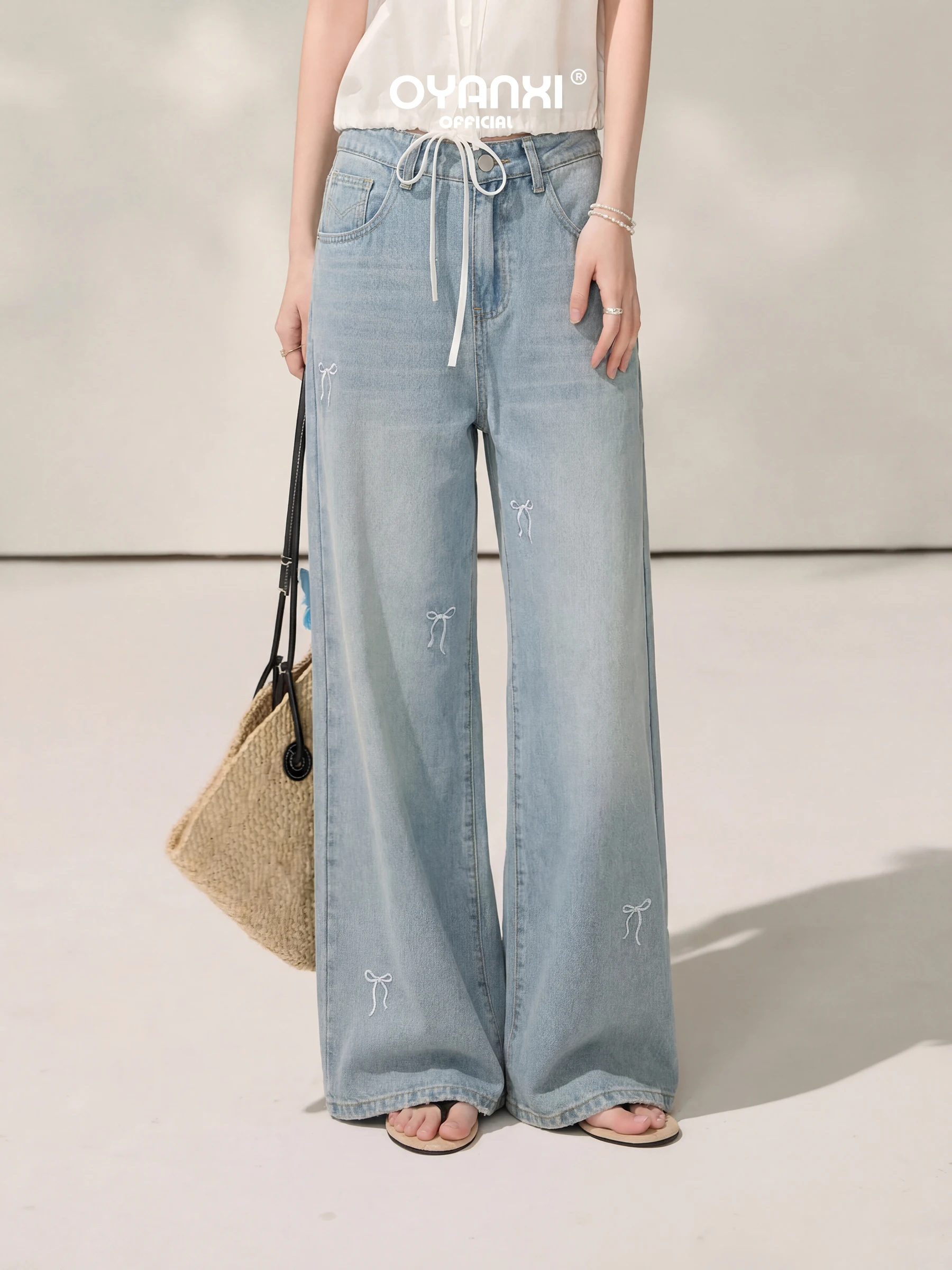 Blue Embroidered High Waist Straight Leg Women's Jeans Knot Stitching Dongzi Paofang High Waist Long Pants
Blue Embroidered High Waist Straight Leg Women's Jeans Knot Stitching Dongzi Paofang High Waist Long Pants