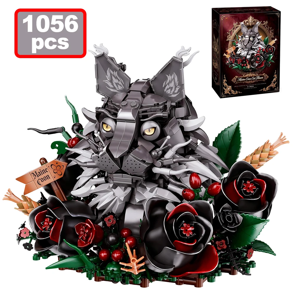 MOC Maine Coon Cat Flower Model Building Blocks City Creative Rose Decorative Desktop Ornament Animal Bricks Assembly Toys Gifts
MOC Maine Coon Cat Flower Model Building Blocks City Creative Rose Decorative Desktop Ornament Animal Bricks Assembly Toys Gifts