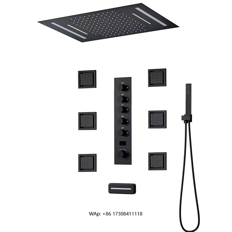 Bathroom Accessories Ceiling Mounted High Pressure Brushed Nickel Modern Brass Shower System Head Thermostatic Rain Waterfall
Bathroom Accessories Ceiling Mounted High Pressure Brushed Nickel Modern Brass Shower System Head Thermostatic Rain Waterfall