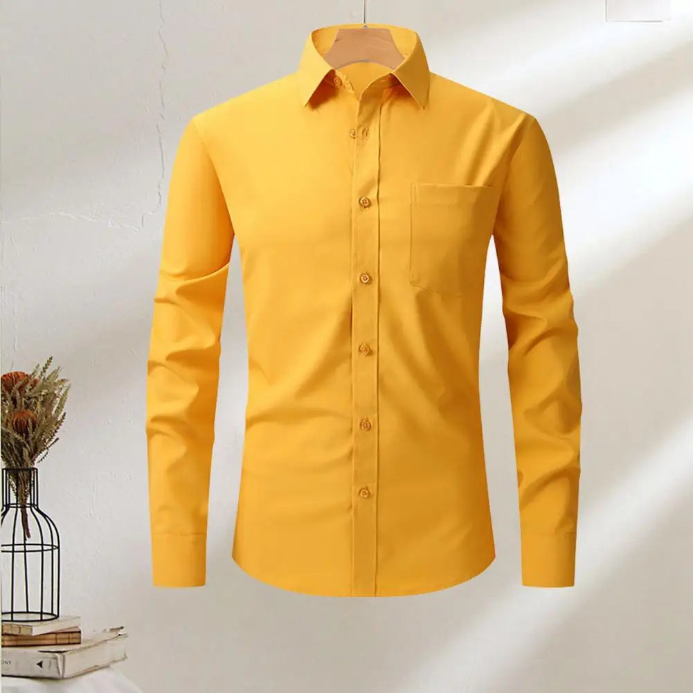 Men Long-sleeved Business Shirt Men's Slim Fit Stretchy Dress Shirt for Business Events Turn-down Collar Long Sleeves for Spring
Men Long-sleeved Business Shirt Men's Slim Fit Stretchy Dress Shirt for Business Events Turn-down Collar Long Sleeves for Spring