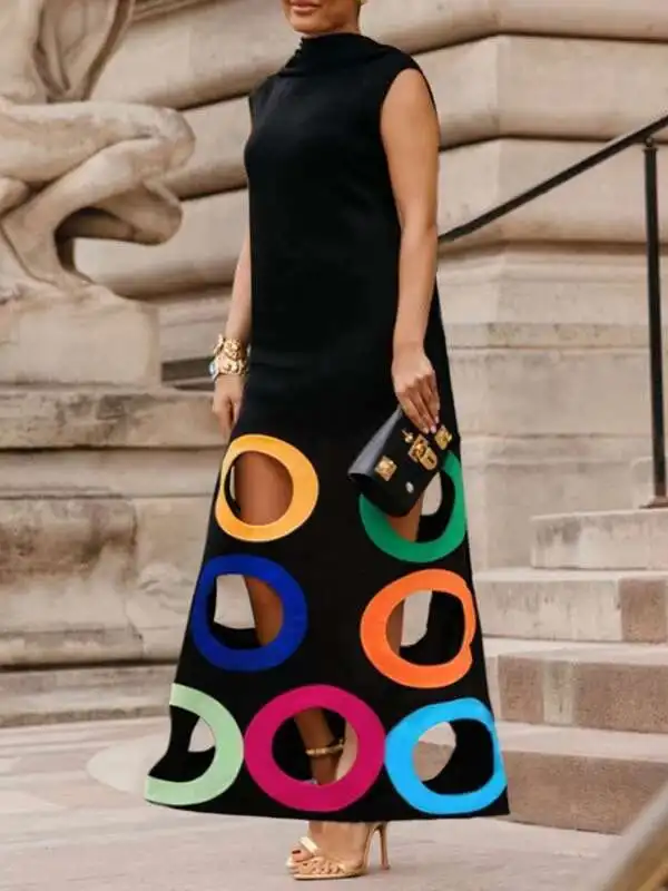 BabYoung Women Sleeveless Dresses Black Clothing 2025 Summer Spring Shawl Collar Colorful Hollow Prom Party A-Line Formal Dress
BabYoung Women Sleeveless Dresses Black Clothing 2025 Summer Spring Shawl Collar Colorful Hollow Prom Party A-Line Formal Dress