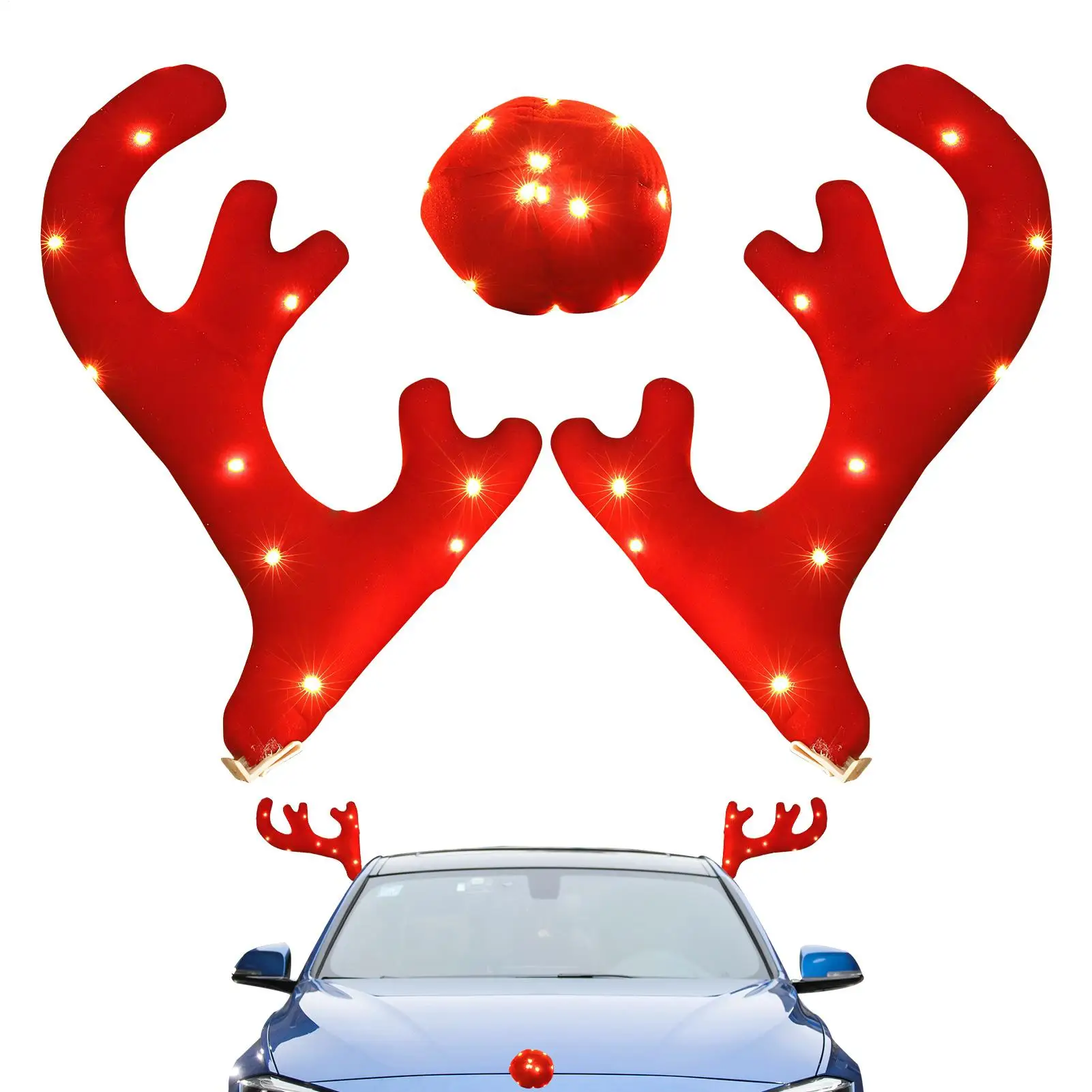 Reindeer Car Decor Festive Christmas Decor Light Up Antler Set Reindeer Kit Roofs Tops Decoration For Van SUV Shopping Mall
Reindeer Car Decor Festive Christmas Decor Light Up Antler Set Reindeer Kit Roofs Tops Decoration For Van SUV Shopping Mall