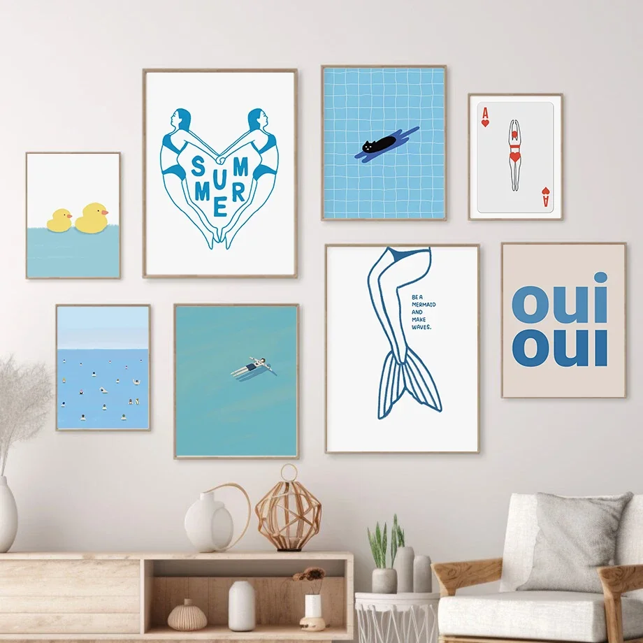 Abstract Sea Beach Poster Print Swimming Cat Duck Minimalist Wall Art Canvas Painting Wall Pictures For Living Room Decor
Abstract Sea Beach Poster Print Swimming Cat Duck Minimalist Wall Art Canvas Painting Wall Pictures For Living Room Decor