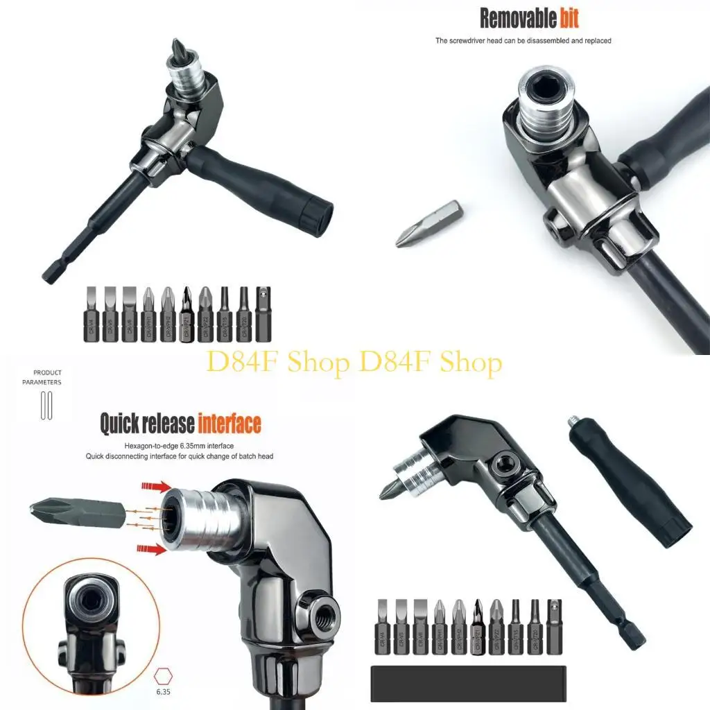 D84F Self-Locking 90 Degree Screwdriver Holder Drive Bit Extension Electric Screw Driver Driver Tools
D84F Self-Locking 90 Degree Screwdriver Holder Drive Bit Extension Electric Screw Driver Driver Tools