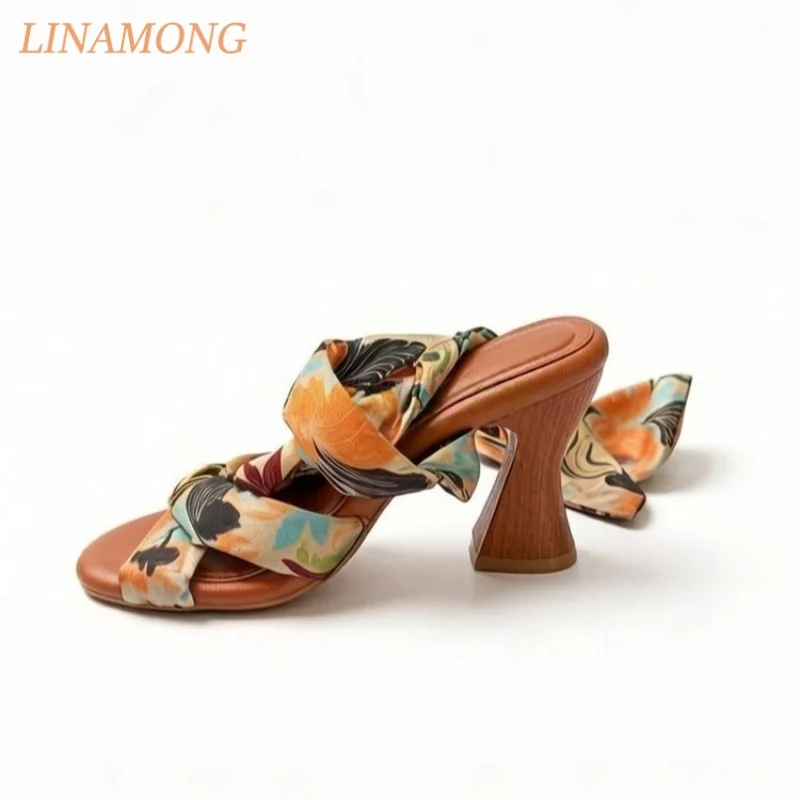 Women's Multicolor Floral Satin Slide Sandals Open Toe Crisscross Strap Slip On Wood Effect Heel Retro Vacation Footwear
Women's Multicolor Floral Satin Slide Sandals Open Toe Crisscross Strap Slip On Wood Effect Heel Retro Vacation Footwear 