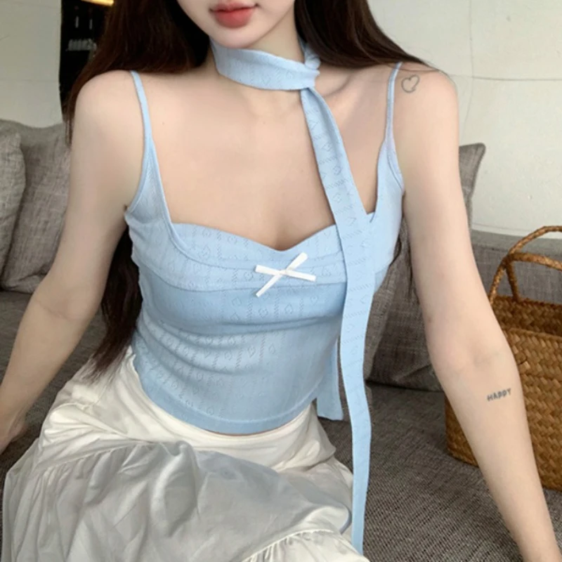 High Street Bow Splicing Solid Color Casual Camisole Women 2024 Summer New Korean Lace-up Sexy Slim All Match Crop Tops
High Street Bow Splicing Solid Color Casual Camisole Women 2024 Summer New Korean Lace-up Sexy Slim All Match Crop Tops