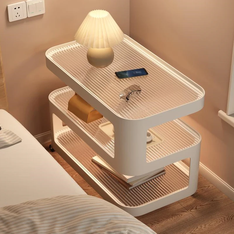 Movable bedside table, bedroom small creative bedside rack, cream wind wrought iron small table, glass small edge table
Movable bedside table, bedroom small creative bedside rack, cream wind wrought iron small table, glass small edge table
