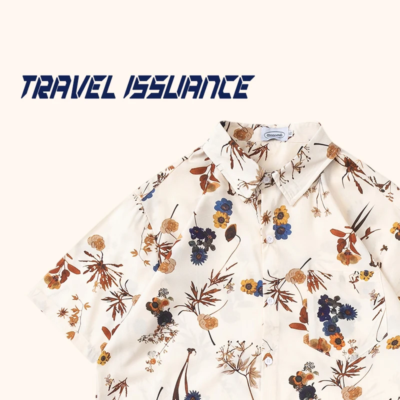 Vintage Casual Lazy Style Summer Top Men's Ethnic Clothing Floral Print Versatile Comfortable Shirt for Travel And Leisure
Vintage Casual Lazy Style Summer Top Men's Ethnic Clothing Floral Print Versatile Comfortable Shirt for Travel And Leisure