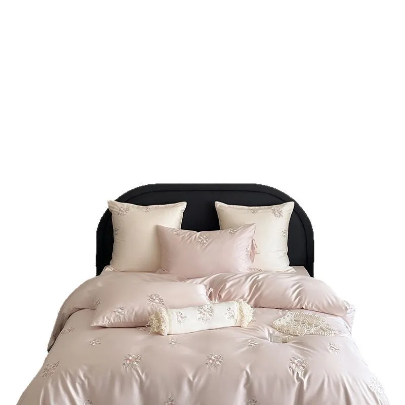 Long-Staple Cotton Pink Princess All-Cotton Gauze Four-Piece Set Embroidered Roses Pure Cotton Bedding for Girls
Long-Staple Cotton Pink Princess All-Cotton Gauze Four-Piece Set Embroidered Roses Pure Cotton Bedding for Girls