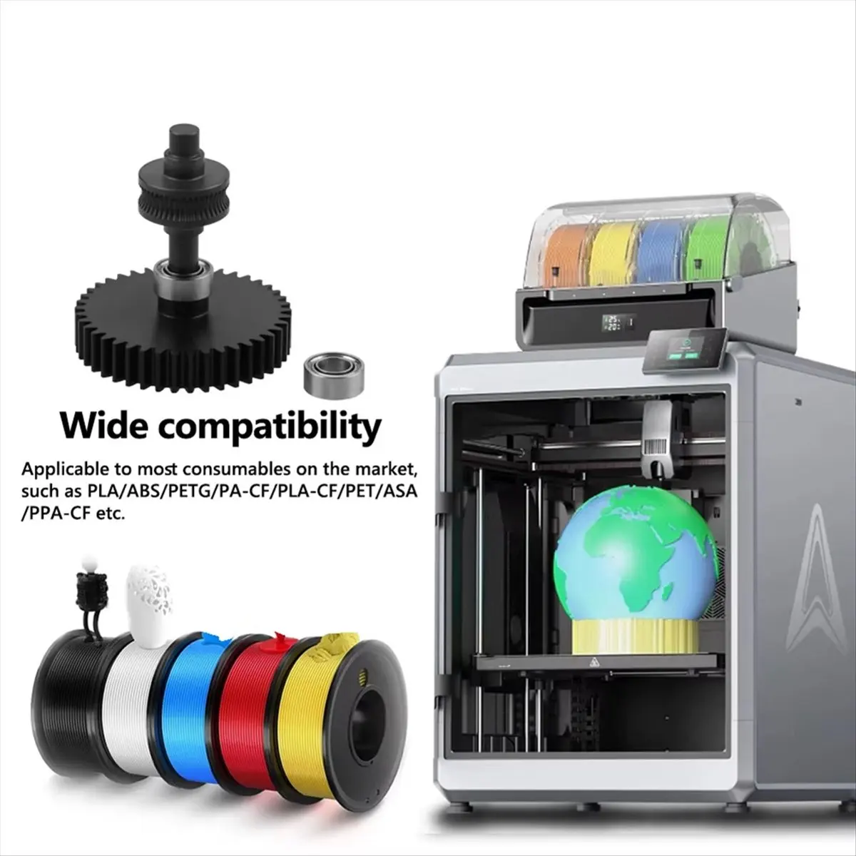 (A75T) Upgraded Gear for Creality K2 Plus Combo Nano Coating Hardened Steel CFS Five-Way Driven Wheel Wear Resistant 3D Printer
(A75T) Upgraded Gear for Creality K2 Plus Combo Nano Coating Hardened Steel CFS Five-Way Driven Wheel Wear Resistant 3D Printer