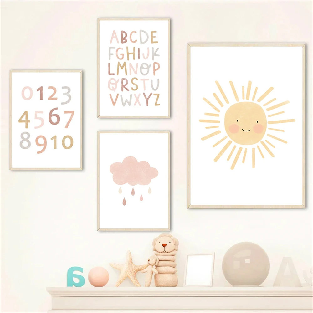 Alphabet And Number Poster Wall Art Canvas Prints Sun Painting Cloud Print Pictures Nursery Wall Posters Baby Kids Room Decor
Alphabet And Number Poster Wall Art Canvas Prints Sun Painting Cloud Print Pictures Nursery Wall Posters Baby Kids Room Decor
