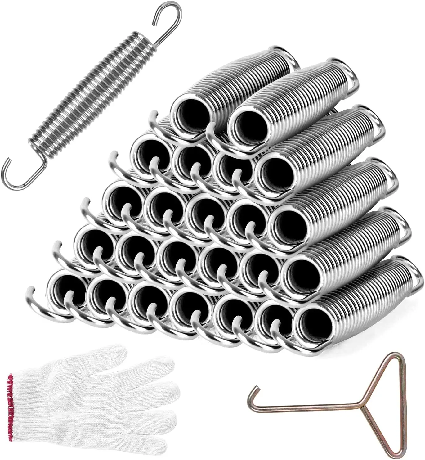 Trampoline Springs Heavy Duty Stainless Steel Replacement Parts, Weather-Resistant, Includes Tool and Gloves, Universal 5.5/6.5/7 Inch
Trampoline Springs Heavy Duty Stainless Steel Replacement Parts, Weather-Resistant, Includes Tool and Gloves, Universal 5.5/6.5/7 Inch