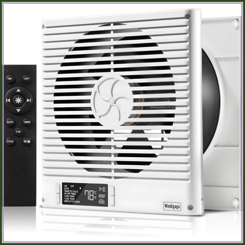 8" Room to Room Fan with Remote, 320CFM Through Wall Air Transfer Fan with Temperature Control, Reversible Airflow, 10 Speeds
8" Room to Room Fan with Remote, 320CFM Through Wall Air Transfer Fan with Temperature Control, Reversible Airflow, 10 Speeds