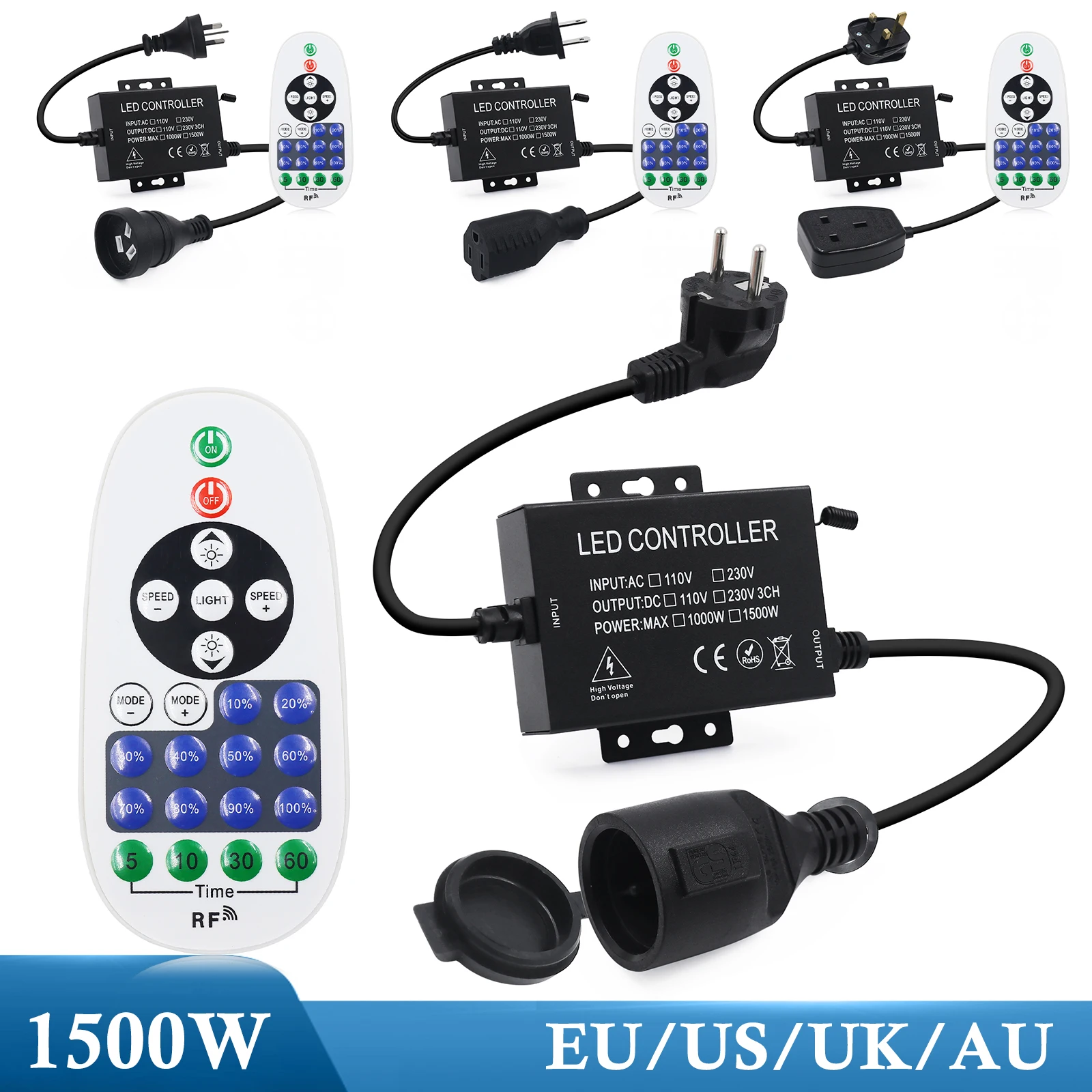 110V 220V LED Strip Dimmer RF 23 Keys Controller Dimmer for Single Color Dimming LED String/LED Bulb/LED Strip EU US UK AU
110V 220V LED Strip Dimmer RF 23 Keys Controller Dimmer for Single Color Dimming LED String/LED Bulb/LED Strip EU US UK AU