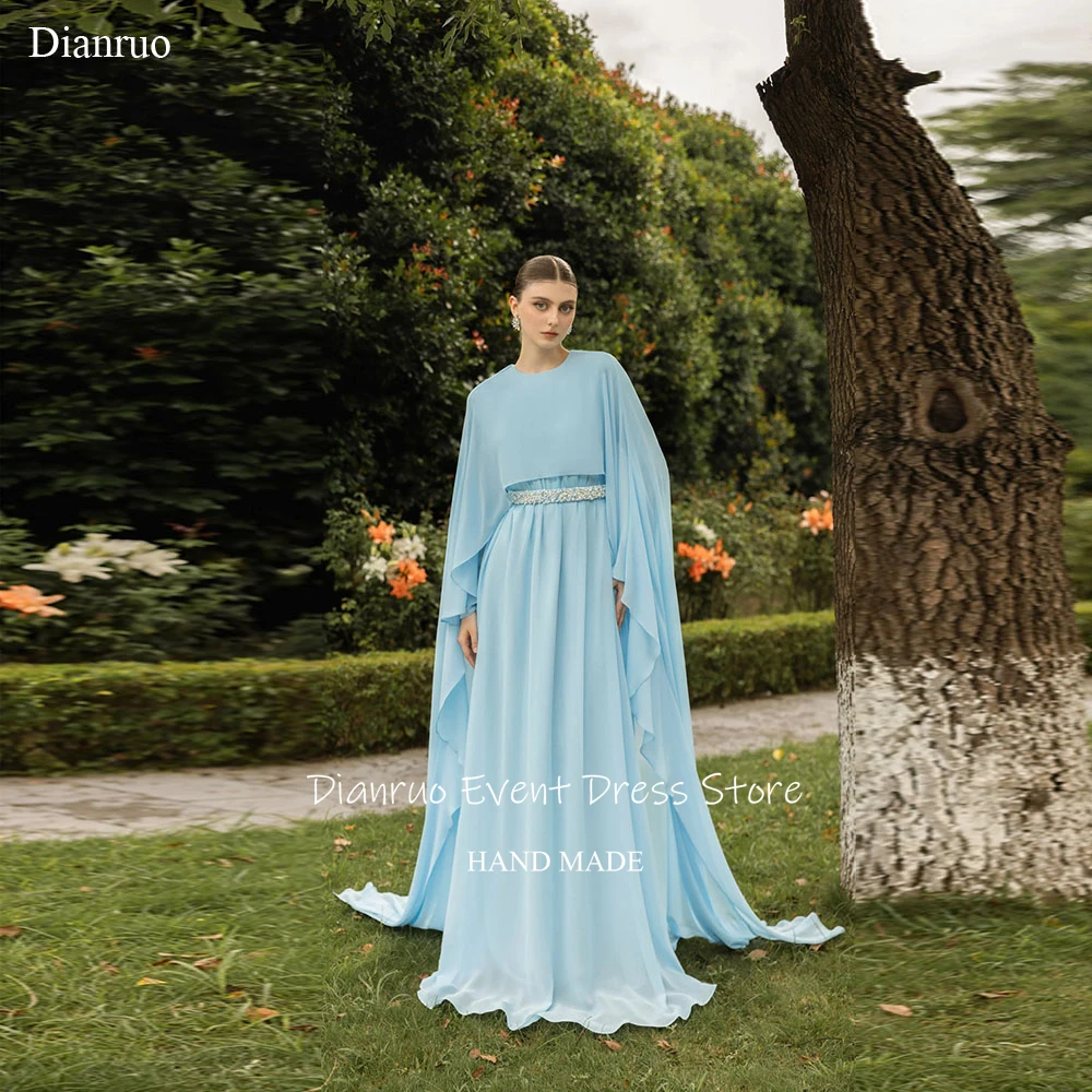 Dianruo Cape Styled Evening Dresses Embellished Belt Chiffon Dresses For Women A Line Vestidos De Fiesta Elegantes Customized
Dianruo Cape Styled Evening Dresses Embellished Belt Chiffon Dresses For Women A Line Vestidos De Fiesta Elegantes Customized