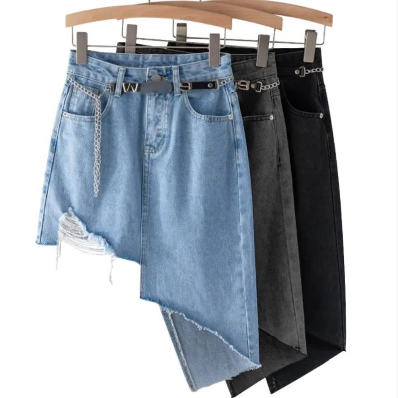 women's irregular denim skirt with high waist and slim belt casual fashion skirt
women's irregular denim skirt with high waist and slim belt casual fashion skirt