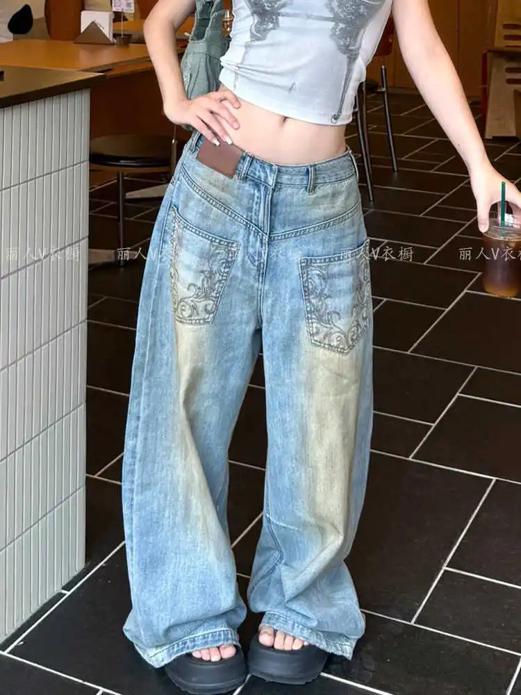 American Retro Women's Jeans High Waist Straight Leg Long Pants Draped Wide Leg Frayed Sensation Autumn New Sle Floor-Length
American Retro Women's Jeans High Waist Straight Leg Long Pants Draped Wide Leg Frayed Sensation Autumn New Sle Floor-Length
