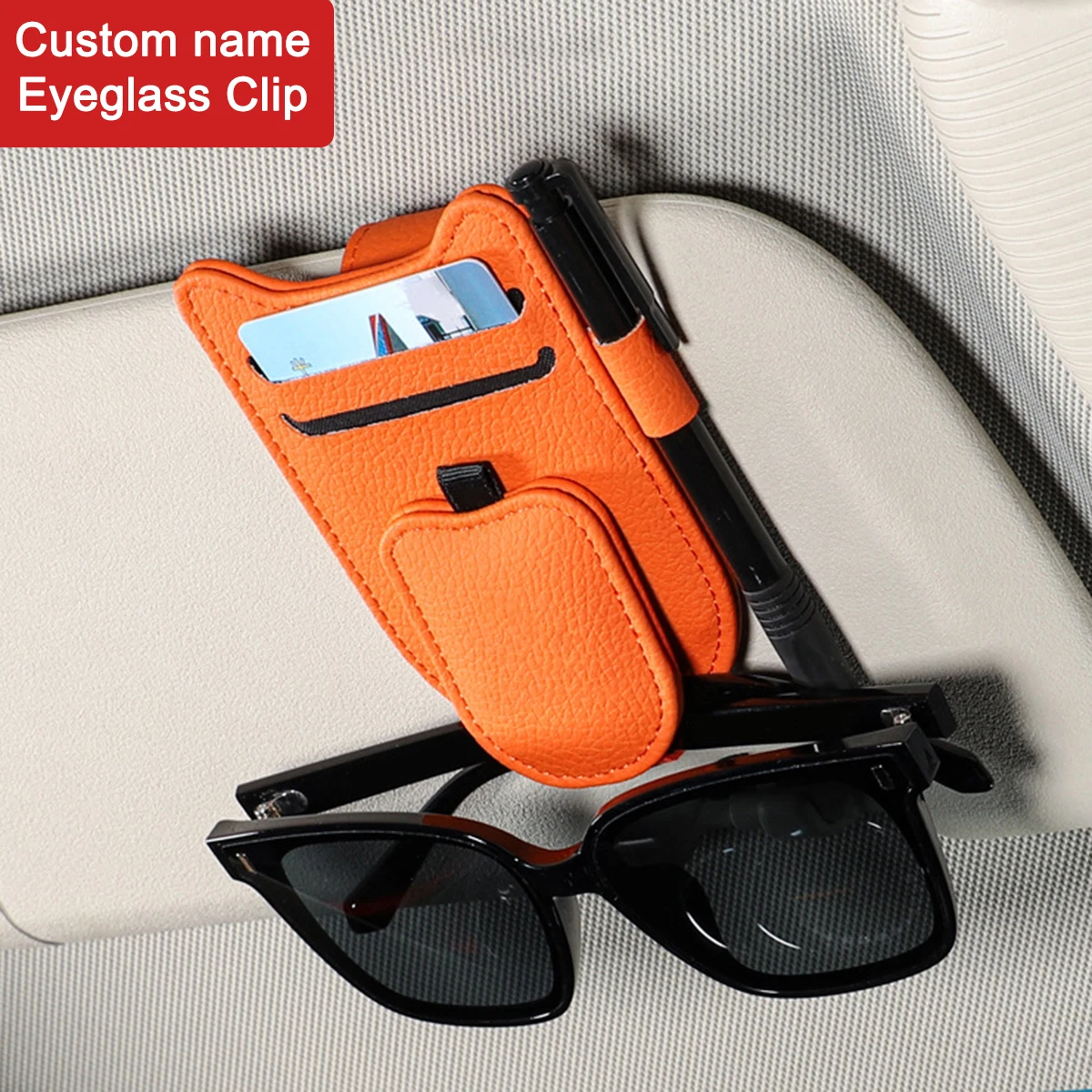 PU Leather Custom Name Eyeglass Clip Personalized Text Card Invoice Folder Storage Customized Name Sunglasses Clip For Car
PU Leather Custom Name Eyeglass Clip Personalized Text Card Invoice Folder Storage Customized Name Sunglasses Clip For Car