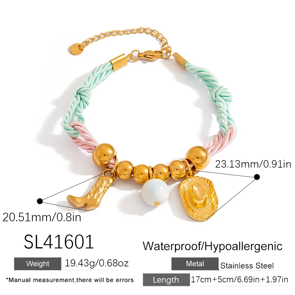 New stainless steel bracelet, cotton rope, shell boots pendant - unique and versatile accessory for all occasions
New stainless steel bracelet, cotton rope, shell boots pendant - unique and versatile accessory for all occasions