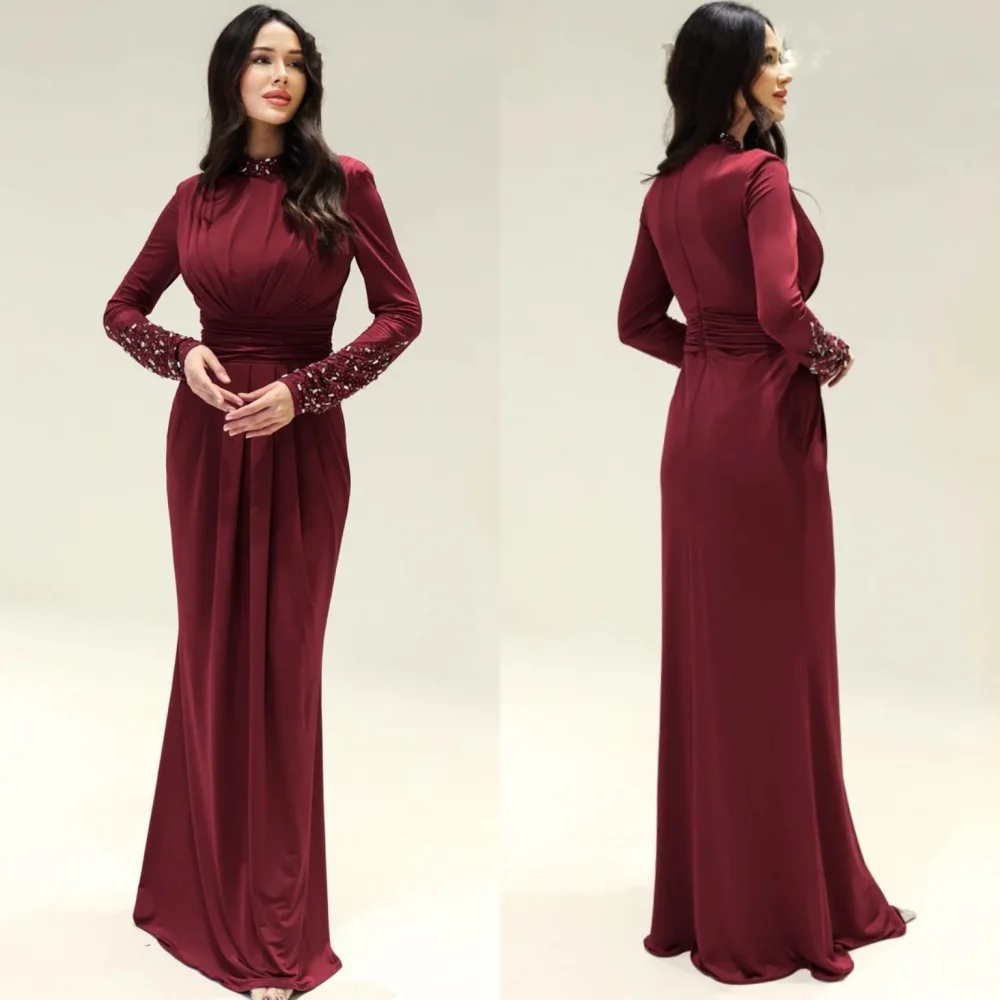 Customized Fashion Sexy Jersey Draped Beading Sequined Rhinestone Straight High Collar Long Dresses Bespoke Occasion Dresses
Customized Fashion Sexy Jersey Draped Beading Sequined Rhinestone Straight High Collar Long Dresses Bespoke Occasion Dresses