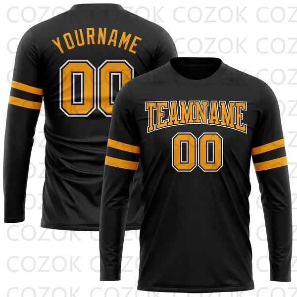 Custome Black Style Football Jersey for Men Women Unisex Football LongSleeves Athletic Tee Shirts
Custome Black Style Football Jersey for Men Women Unisex Football LongSleeves Athletic Tee Shirts