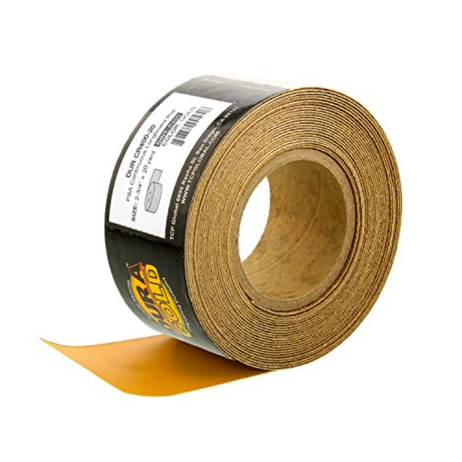 Premium Gold 400 Grit PSA Longboard Sandpaper, 20 Yard Roll, 2-3/4" Wide, Self Adhesive Stickyback, Woodworking and Automotive
Premium Gold 400 Grit PSA Longboard Sandpaper, 20 Yard Roll, 2-3/4" Wide, Self Adhesive Stickyback, Woodworking and Automotive