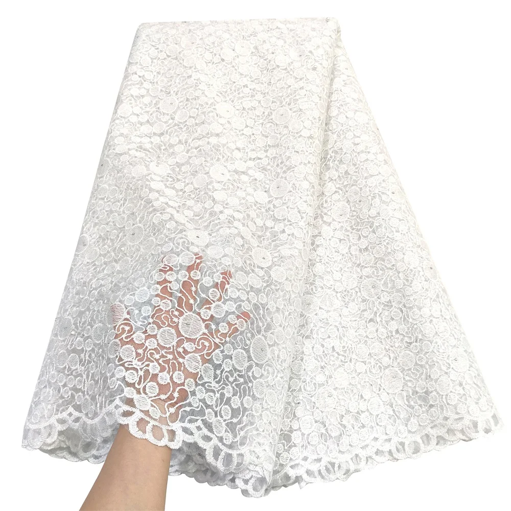Pure White French Tulle Lace Fabric Embroidery Nigerian Mesh Lace Fabrics 5 Yards Stones African Lace Fabric For Wedding
Pure White French Tulle Lace Fabric Embroidery Nigerian Mesh Lace Fabrics 5 Yards Stones African Lace Fabric For Wedding