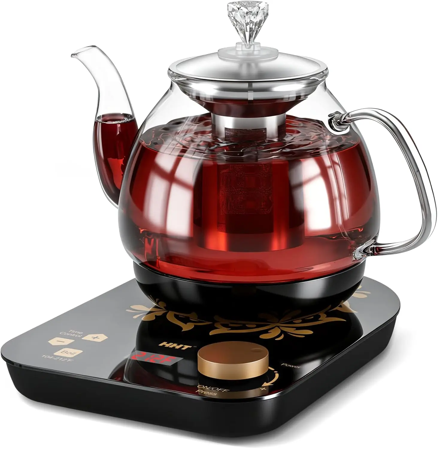 Electric Tea Maker with Infuser, ±1℉ Precise Temperature Control, Glass Electric Kettle for Herbal,Flowers,Fruit Tea and Loose L
Electric Tea Maker with Infuser, ±1℉ Precise Temperature Control, Glass Electric Kettle for Herbal,Flowers,Fruit Tea and Loose L