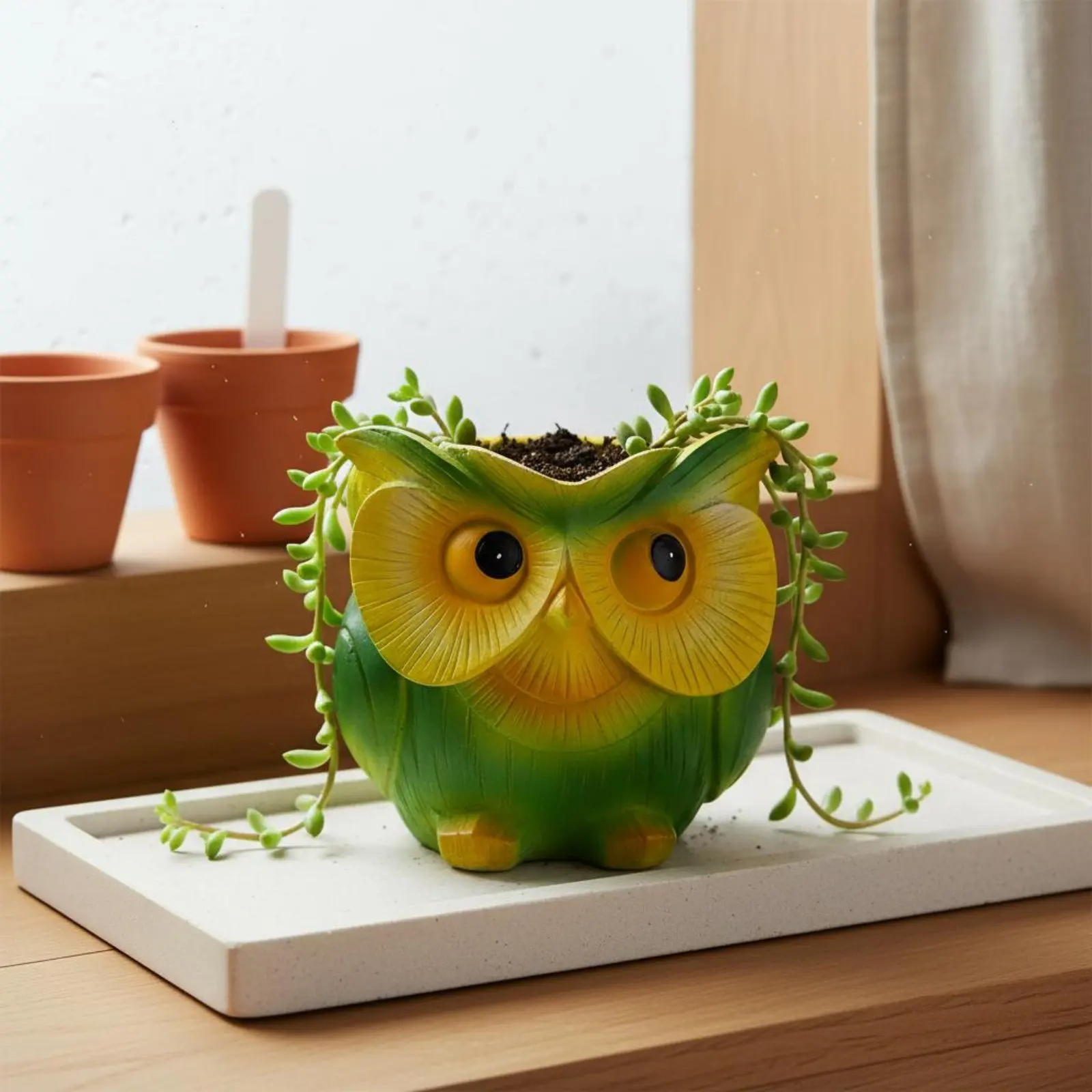 Owl Planter Cute Owl-Shaped Flower Pot Creature-Shaped Succulent Pot Resin Material
Owl Planter Cute Owl-Shaped Flower Pot Creature-Shaped Succulent Pot Resin Material