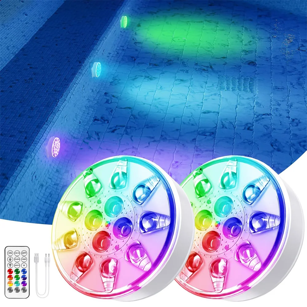 Rechargeable Submersible LED Pool Lights with Remote IP68 Waterproof Decor Light for Inground Pools,Parties,Hot Tubs,Vase Base
Rechargeable Submersible LED Pool Lights with Remote IP68 Waterproof Decor Light for Inground Pools,Parties,Hot Tubs,Vase Base