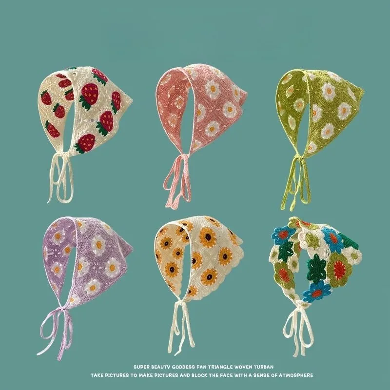 Korean Sweet Cute Handmade Crochet Hollow Triangle Headband Towel Women Spring and Summer Travel Literary Photo Hair Scarf
Korean Sweet Cute Handmade Crochet Hollow Triangle Headband Towel Women Spring and Summer Travel Literary Photo Hair Scarf