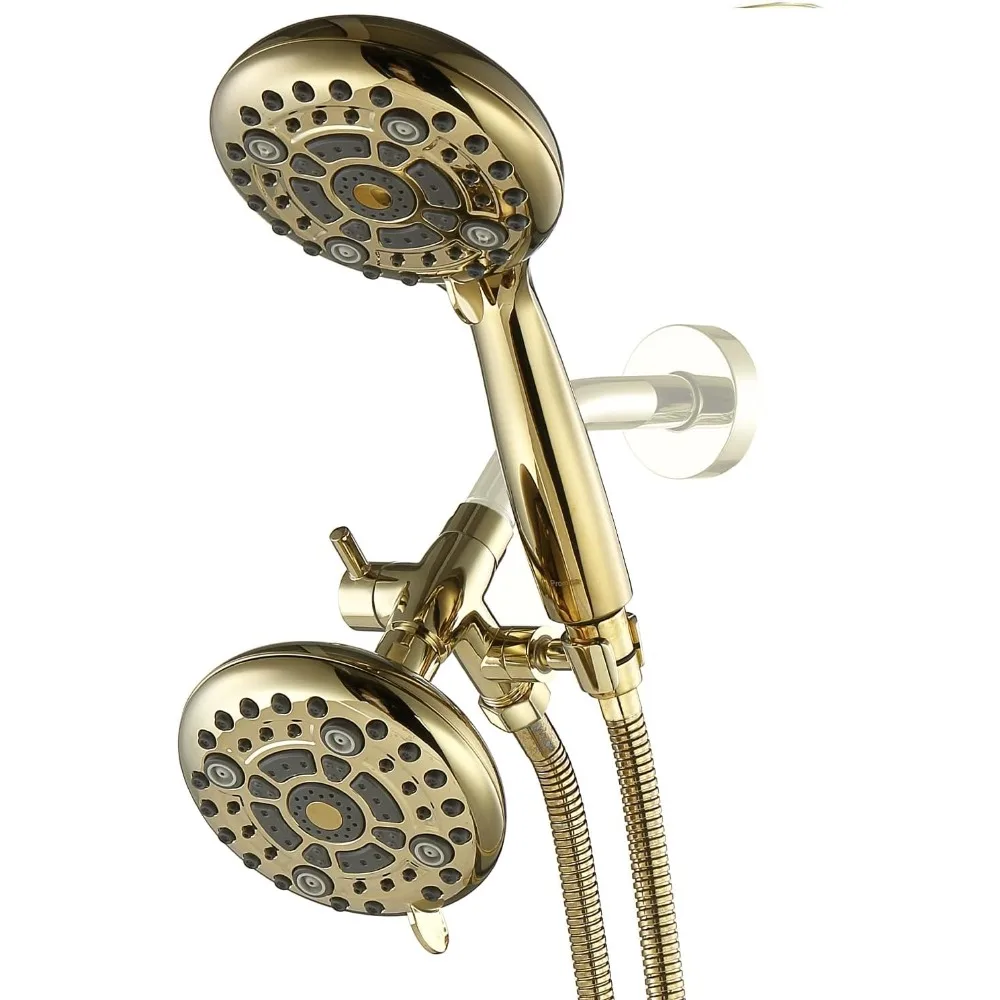 High Pressure Dual Shower Head Combo, 72 Inches Flexible Stainless Steel Hose, 3-Way Solid Brass Diverter Bracket
High Pressure Dual Shower Head Combo, 72 Inches Flexible Stainless Steel Hose, 3-Way Solid Brass Diverter Bracket