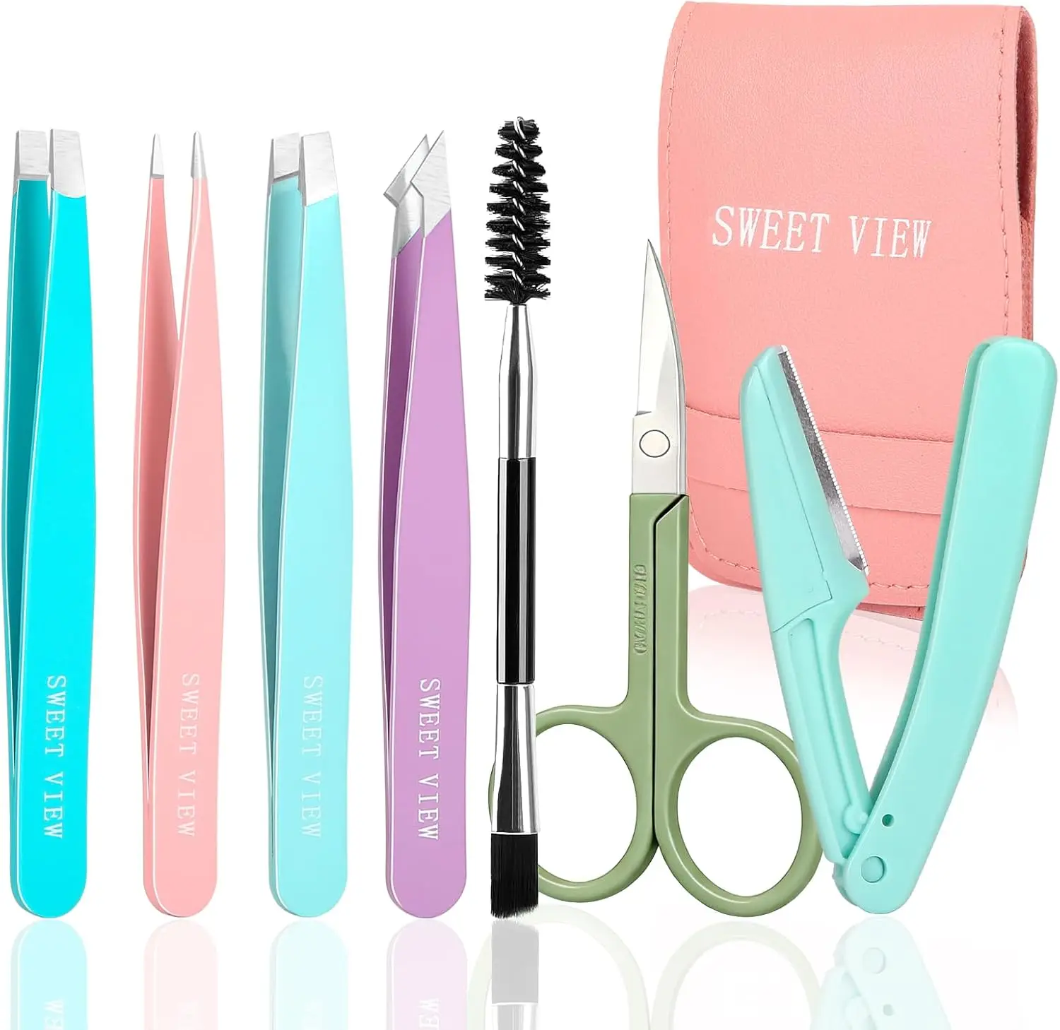 7pcs Eyebrow Tweezers Kit for Women Precision Plucker with Brow Scissors & Razor & Spoolie for Facial, Chin, Brow, Splinter and
7pcs Eyebrow Tweezers Kit for Women Precision Plucker with Brow Scissors & Razor & Spoolie for Facial, Chin, Brow, Splinter and