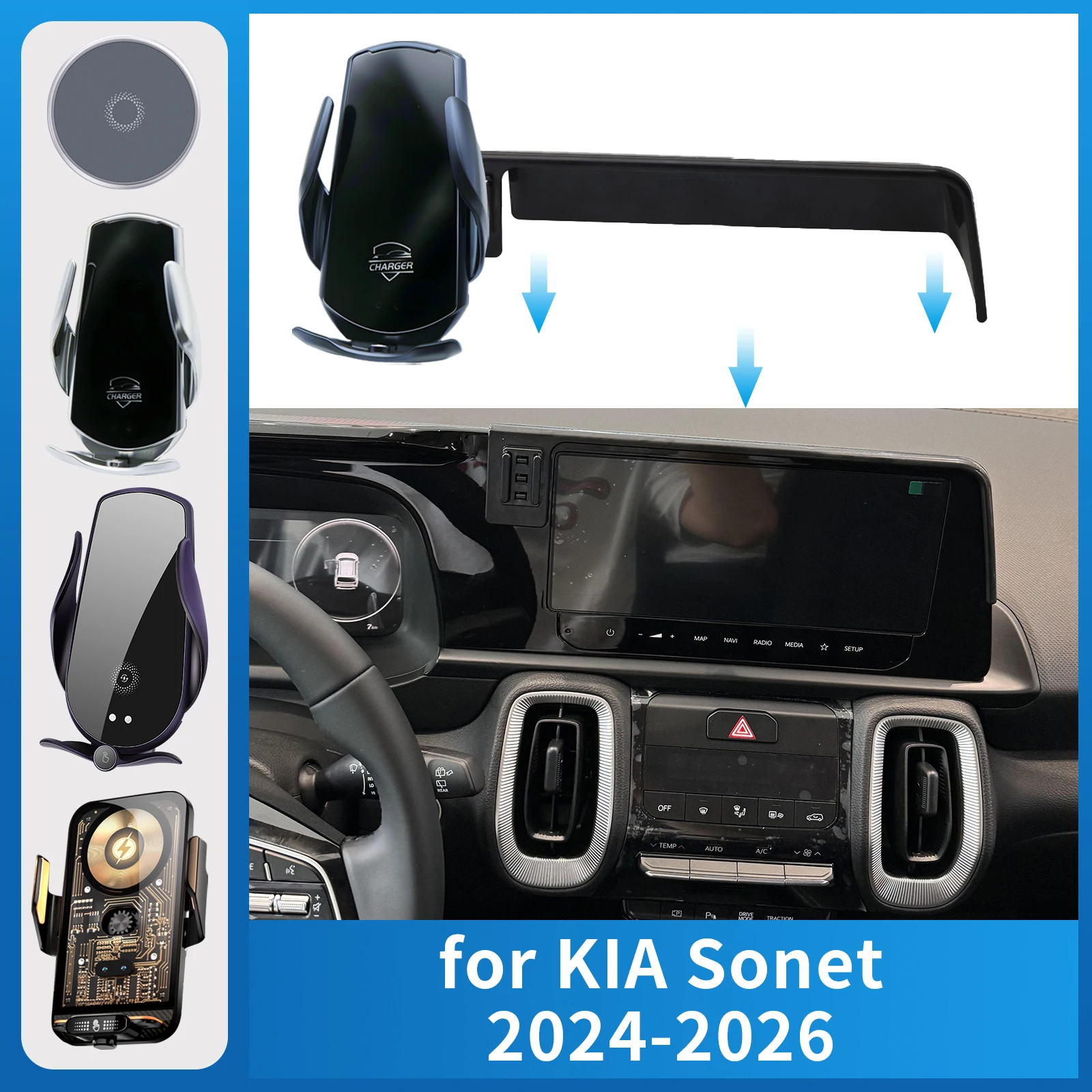 Car Phone Holder Charging for Kia SONET 2024 2025 Screen Navigation GPS Bracket Base Accessories
Car Phone Holder Charging for Kia SONET 2024 2025 Screen Navigation GPS Bracket Base Accessories