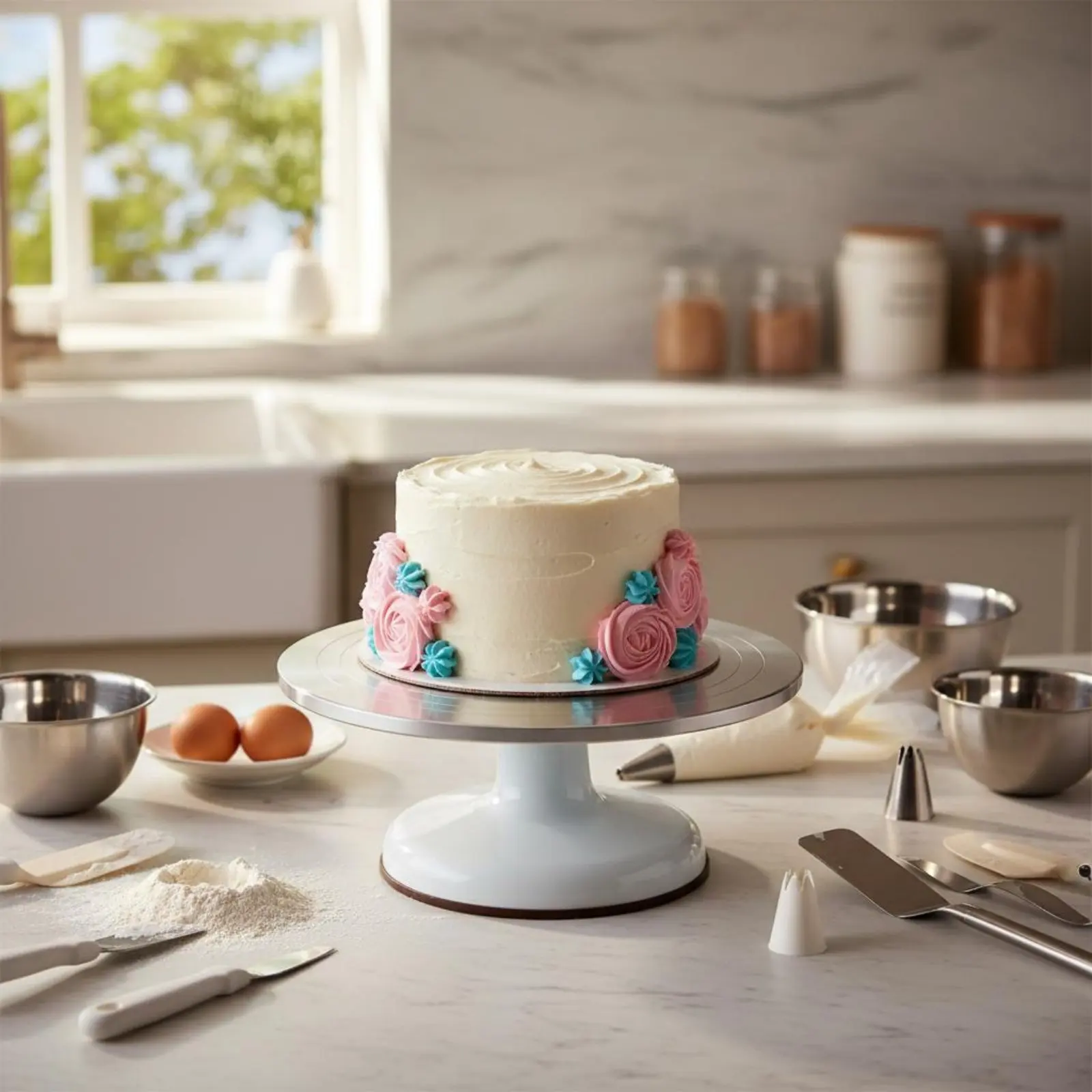 Cake Turntable Easy to Clean Rotating Cake Decorating Stand 12 Inch Aluminum Alloy Turntable Guiding Lines for Pastry Chefs
Cake Turntable Easy to Clean Rotating Cake Decorating Stand 12 Inch Aluminum Alloy Turntable Guiding Lines for Pastry Chefs