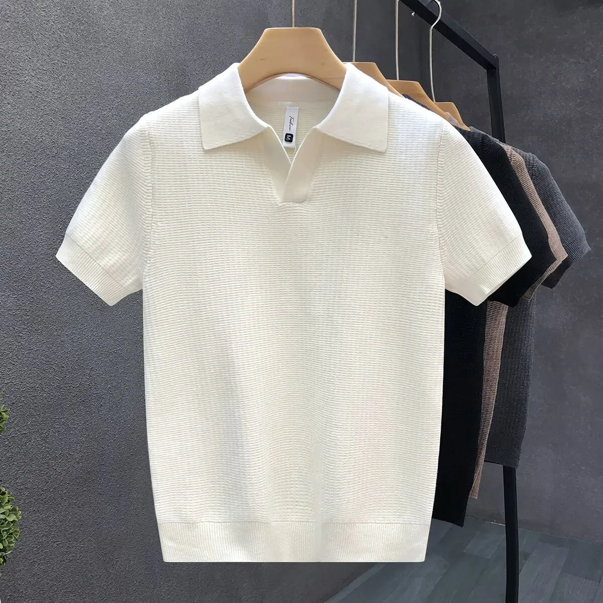 Men's Summer New Style Knitted Scissor Collar Short Sleeve Knit Shirt, Cool, Slim Fit, Anti-Wrinkle T-Shirt
Men's Summer New Style Knitted Scissor Collar Short Sleeve Knit Shirt, Cool, Slim Fit, Anti-Wrinkle T-Shirt