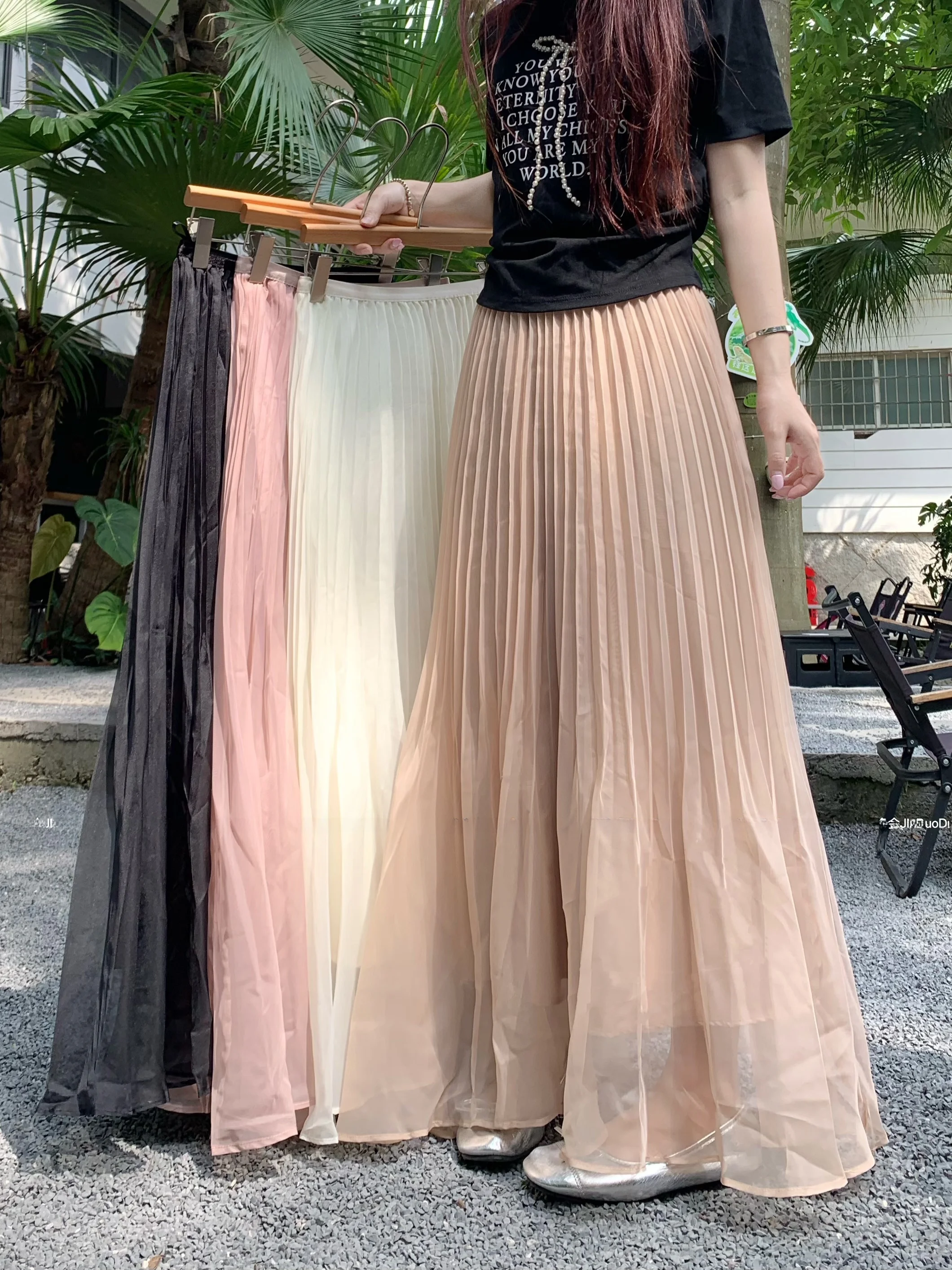 Kumikumi Gentle Wind Color Mesh Elastic Waist Half Skirt Women Summer Elegant Casual A-Line Pleated Skirt
Kumikumi Gentle Wind Color Mesh Elastic Waist Half Skirt Women Summer Elegant Casual A-Line Pleated Skirt