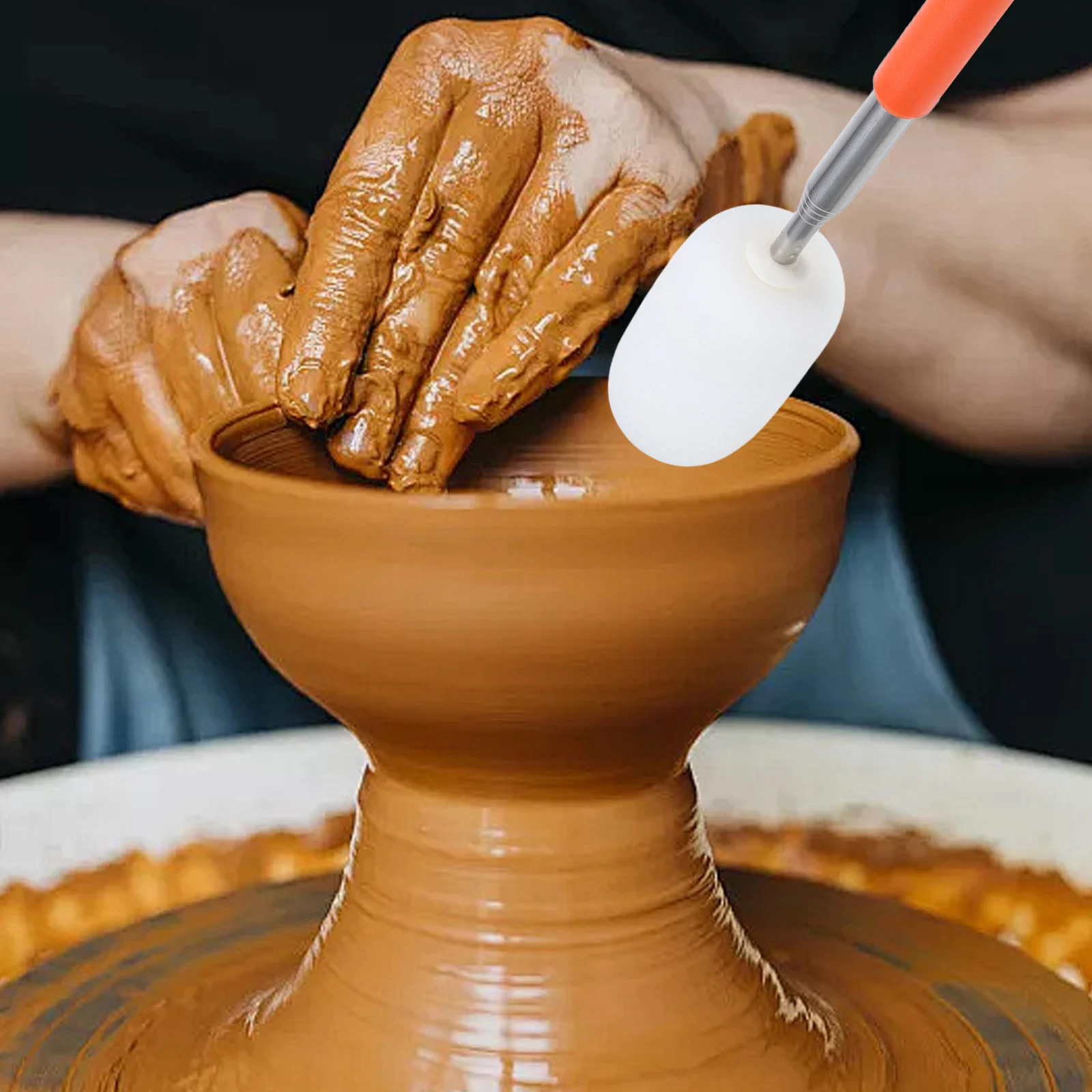 Telescoping Pottery Sponge Stick Adjustable Orange Ceramic Shaping Tool for Sculpting Carving Clay Projects Sponge Wand Clay
Telescoping Pottery Sponge Stick Adjustable Orange Ceramic Shaping Tool for Sculpting Carving Clay Projects Sponge Wand Clay