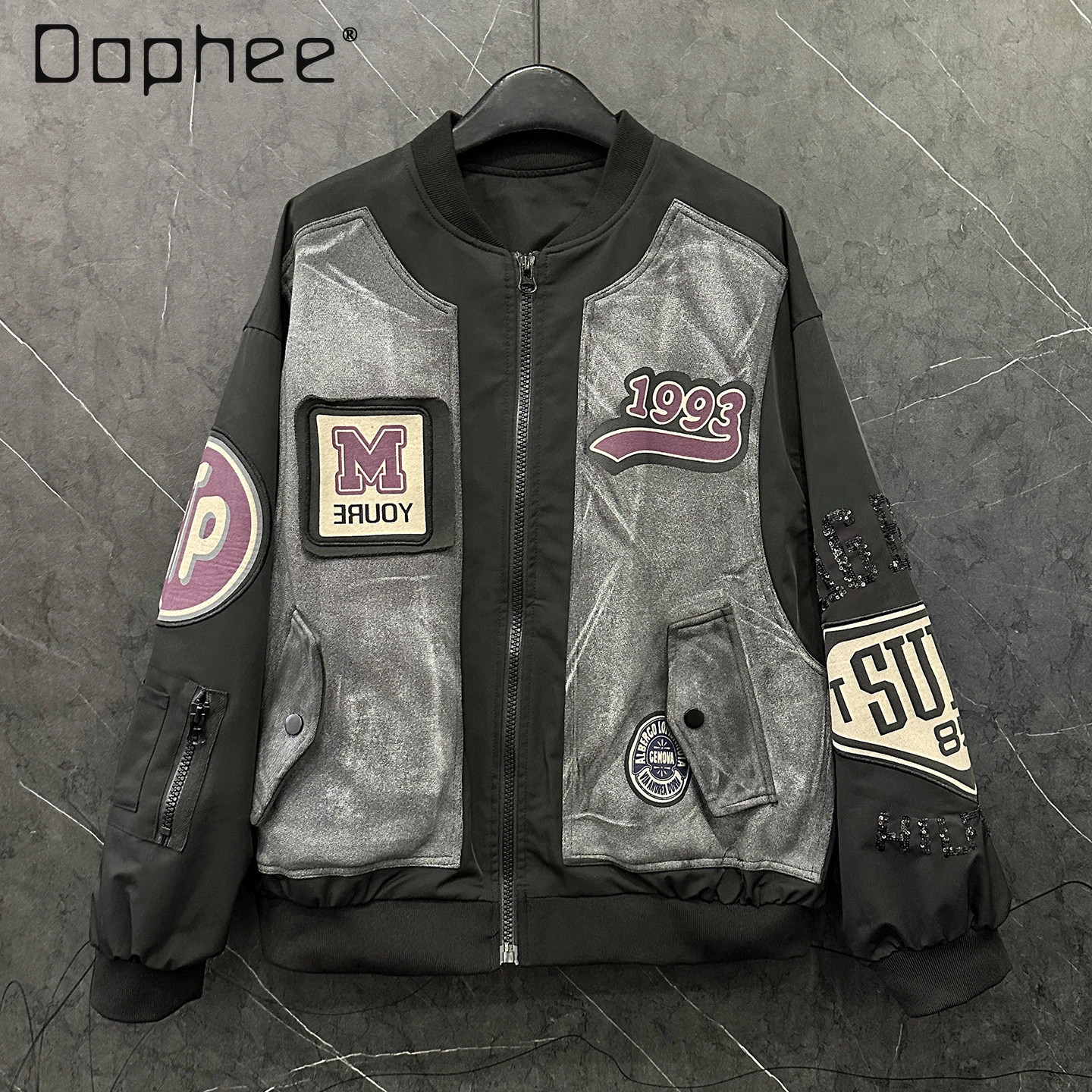 Loose Fashion American Style Jacket Coat 2025 Autumn Winter Heavy Industry Letter Print Patchwork Baseball Jacket for Women
Loose Fashion American Style Jacket Coat 2025 Autumn Winter Heavy Industry Letter Print Patchwork Baseball Jacket for Women
