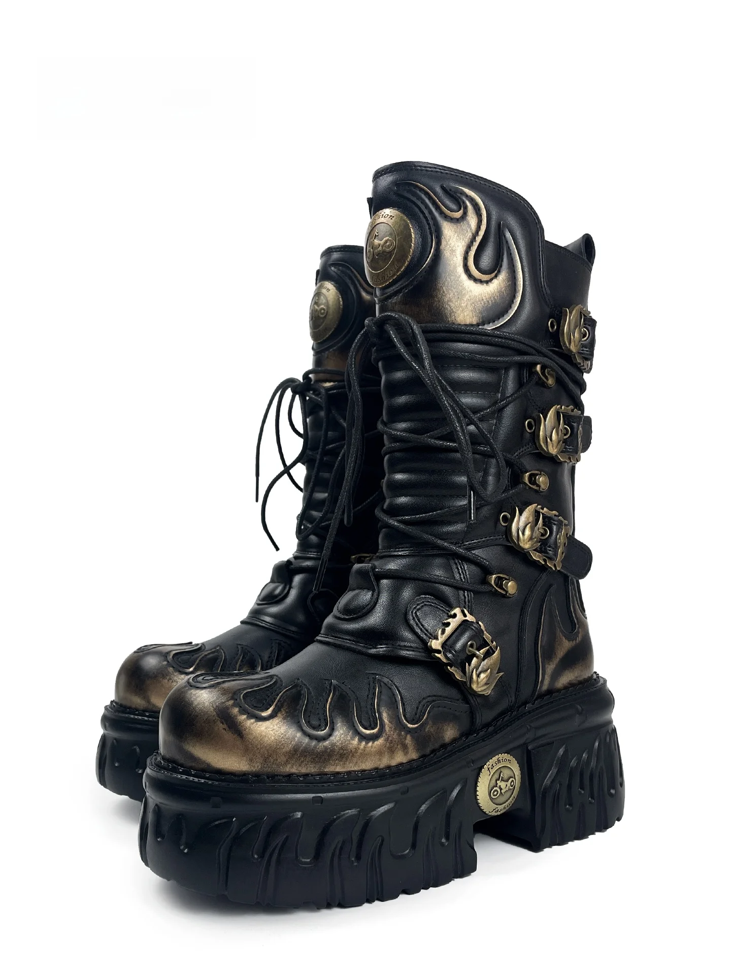 MibVias Punk Style Thick Bottom Boots Women's 2025 New Fashion Chug Boots Spicy Girl Mid-Calf Motorcycle Boots
MibVias Punk Style Thick Bottom Boots Women's 2025 New Fashion Chug Boots Spicy Girl Mid-Calf Motorcycle Boots
