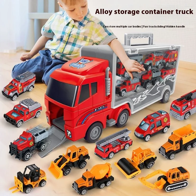 Children's Toy Car Alloy Engineering Vehicle Fire Truck Combination Storage Container Truck Dinosaur Transport Truck
Children's Toy Car Alloy Engineering Vehicle Fire Truck Combination Storage Container Truck Dinosaur Transport Truck