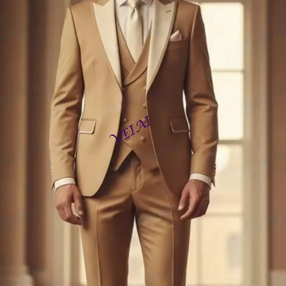 CustomizedIvory And Gold Men Suit Formal Groom Groomsman Wedding Party Prom Business Male Tuxedos 3 Piece Set Blazer Vest Pants
CustomizedIvory And Gold Men Suit Formal Groom Groomsman Wedding Party Prom Business Male Tuxedos 3 Piece Set Blazer Vest Pants