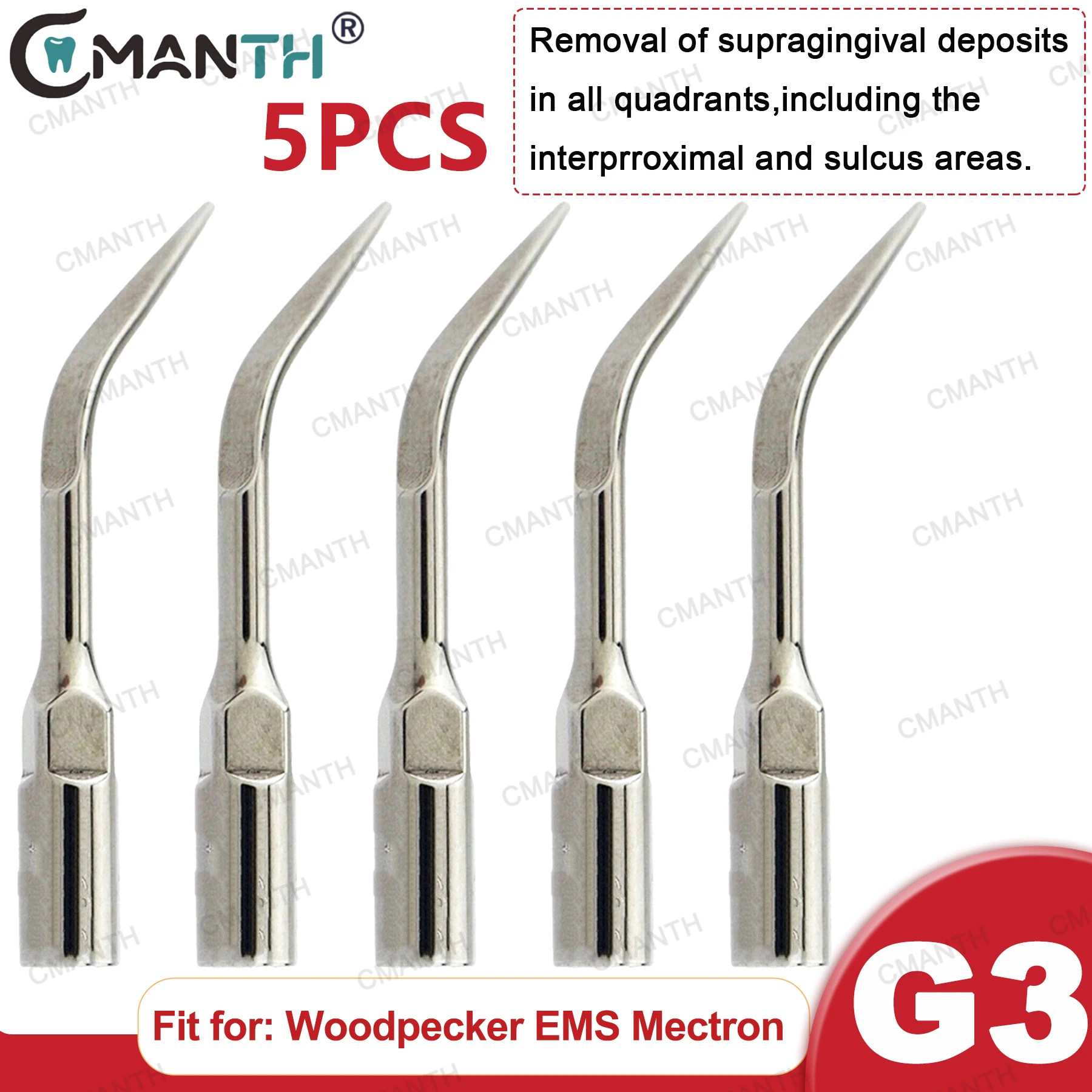 Dental Ultrasonic Scaler Tips Scaling Tips G3 Tooth Cleaning Machine Cutter Head Fit for WOODPECKER EMS Mectron Dental Tools
Dental Ultrasonic Scaler Tips Scaling Tips G3 Tooth Cleaning Machine Cutter Head Fit for WOODPECKER EMS Mectron Dental Tools