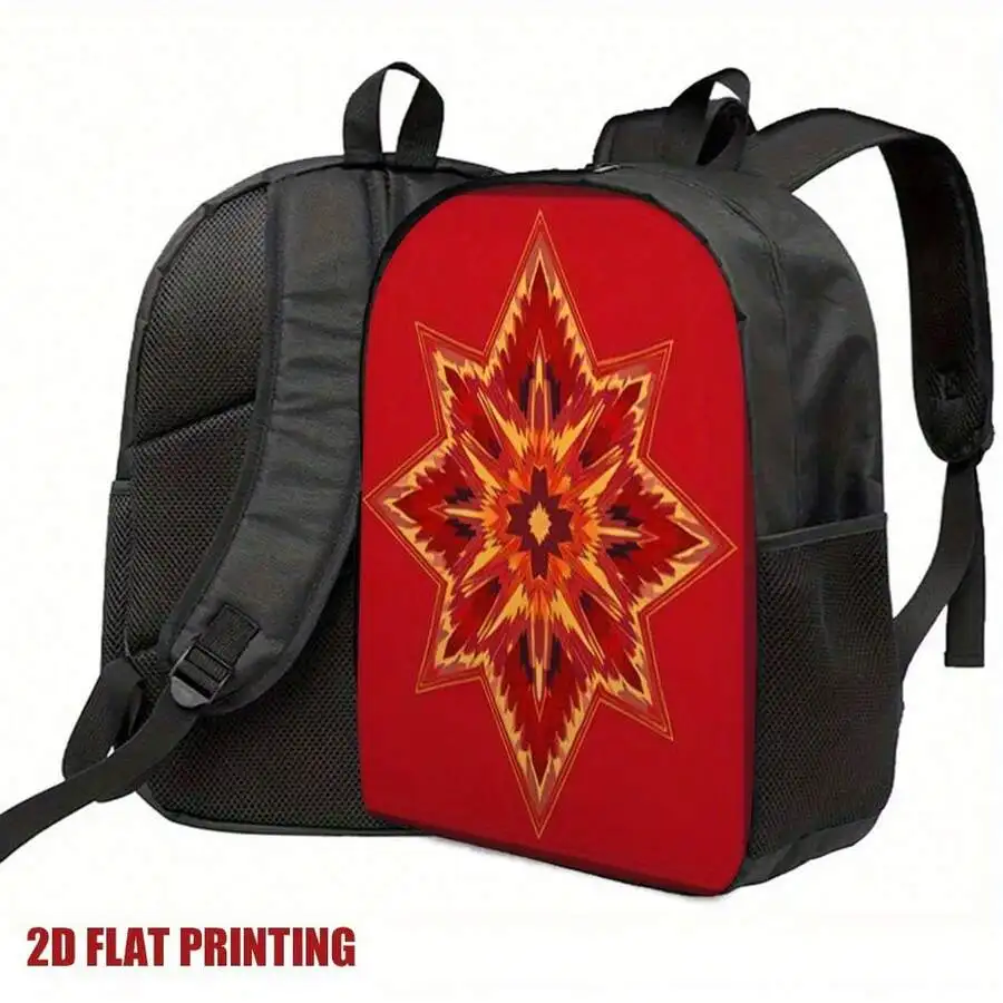 Mens Red Orange Starburst Print Polyester Travel Backpack With Detachable Strap
Mens Red Orange Starburst Print Polyester Travel Backpack With Detachable Strap