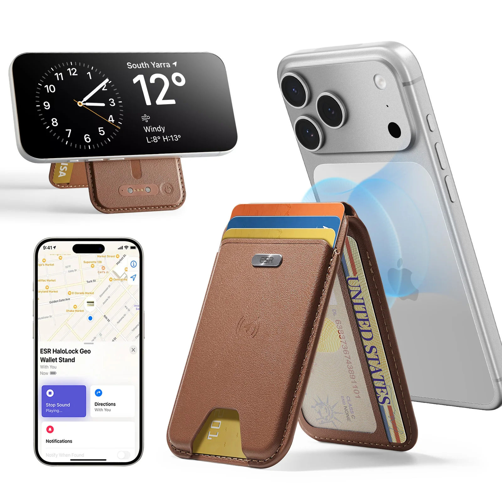 ESR Geo for Findmy Magsafe Wallet RFID Blocking Magnetic 5-Card Holder Storage Wallet Tracker for iPhone 17/16/15/14/13/12
ESR Geo for Findmy Magsafe Wallet RFID Blocking Magnetic 5-Card Holder Storage Wallet Tracker for iPhone 17/16/15/14/13/12
